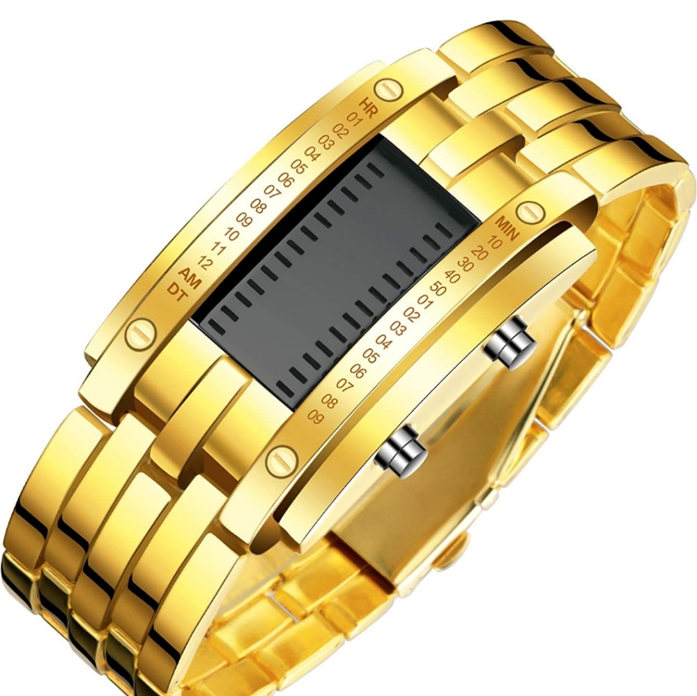 Binary Matrix Blue LED Digital Watch 